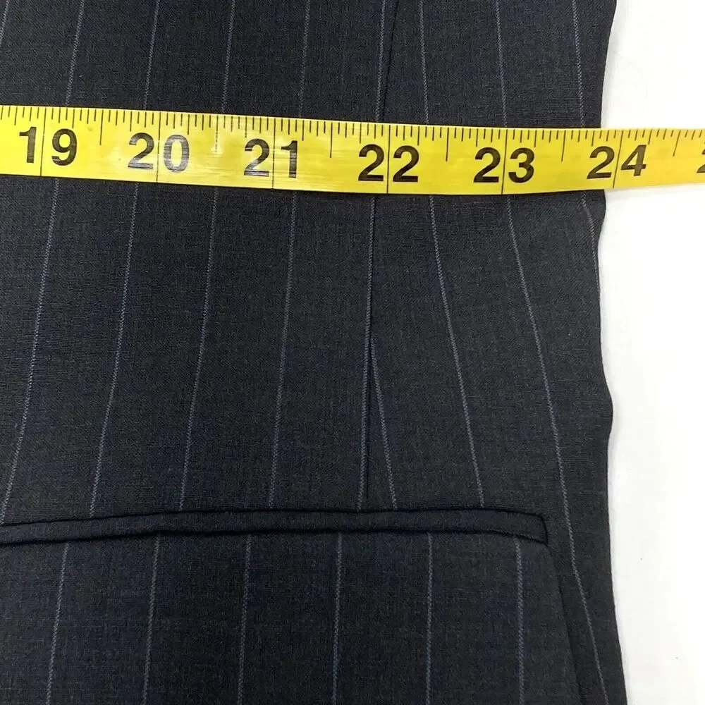 Lineage Wool Sport Coat Stripe Charcoal Gray 3 Button 46 48 Milan Preppy Mob